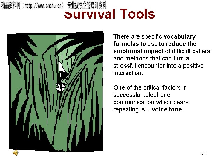 Survival Tools There are specific vocabulary formulas to use to reduce the emotional impact