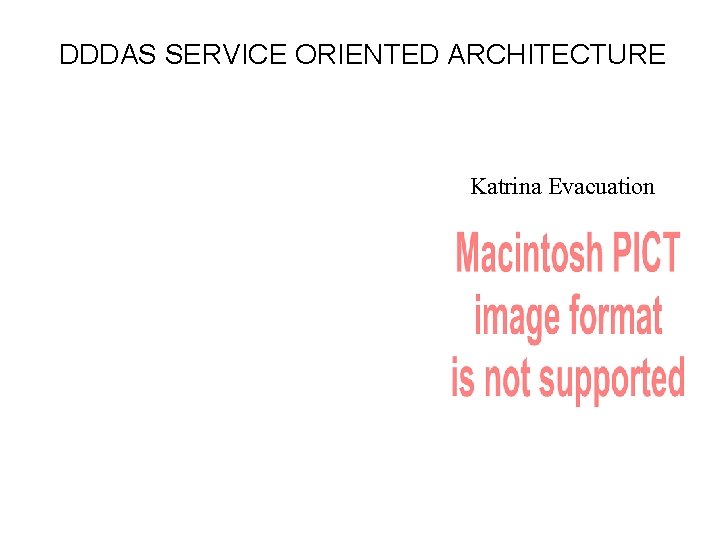 DDDAS SERVICE ORIENTED ARCHITECTURE Katrina Evacuation 