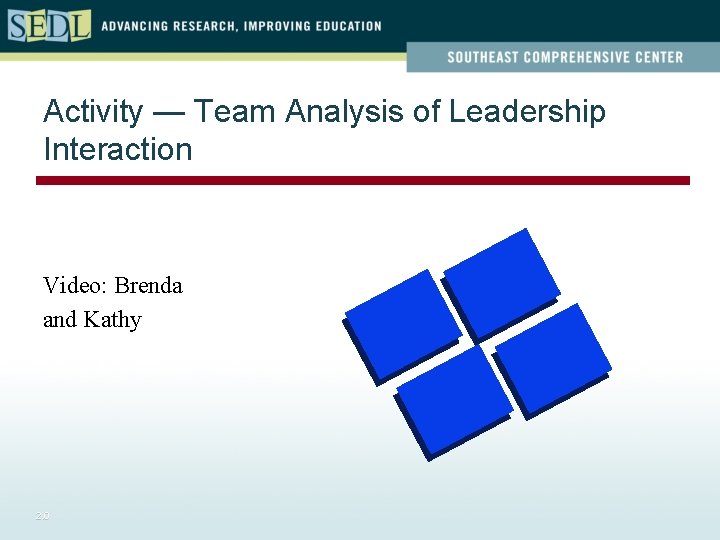 Activity — Team Analysis of Leadership Interaction Video: Brenda and Kathy 2. 0 