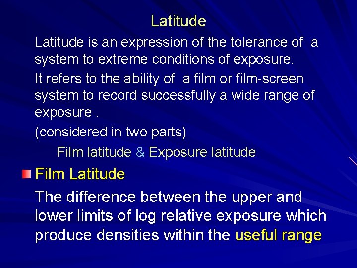 Latitude is an expression of the tolerance of a system to extreme conditions of