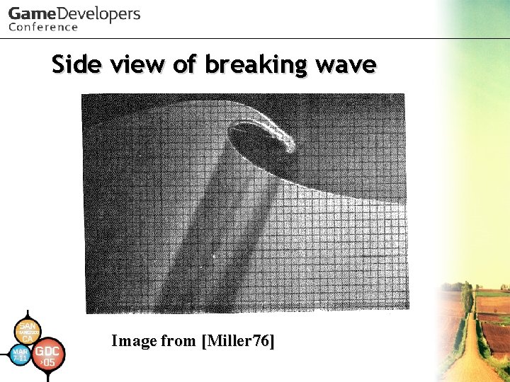Side view of breaking wave Image from [Miller 76] 