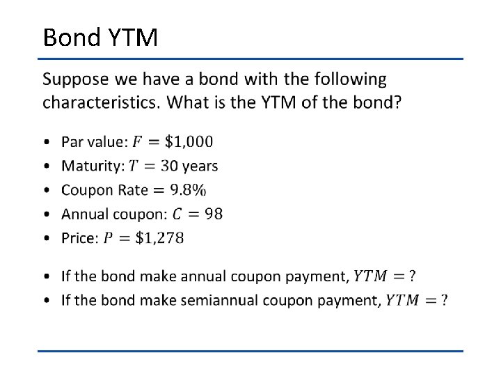 Bond YTM • 