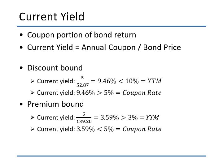 Current Yield • 