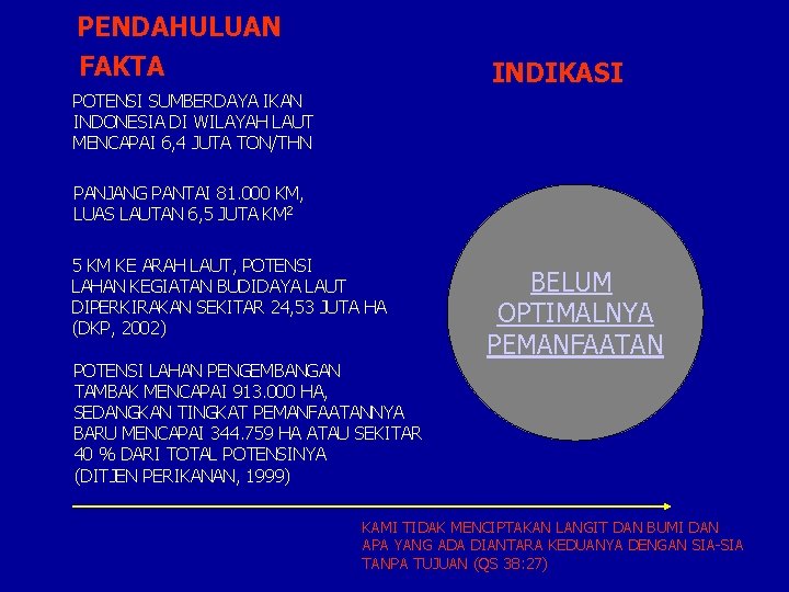 PENDAHULUAN FAKTA INDIKASI POTENSI SUMBERDAYA IKAN INDONESIA DI WILAYAH LAUT MENCAPAI 6, 4 JUTA