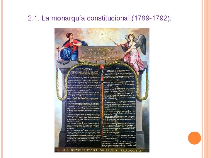 2. 1. La monarquía constitucional (1789 -1792). 