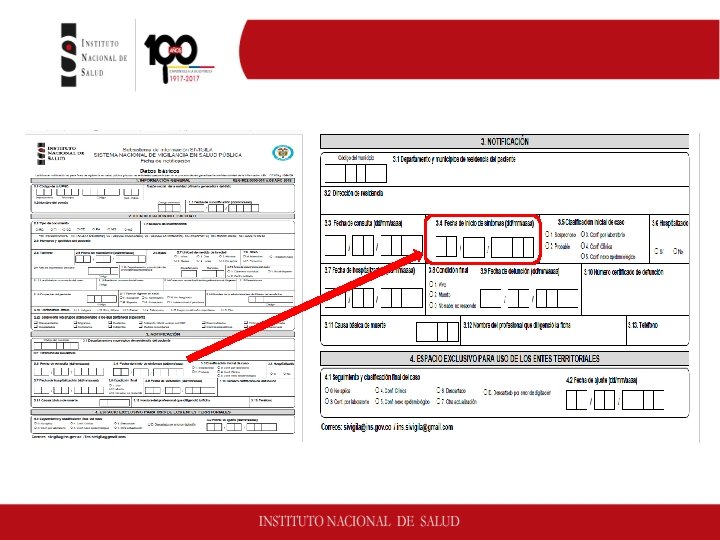 Ficha de notificación – datos básicos Fuente: Sivigila. Instituto Nacional de Salud, 2 017.