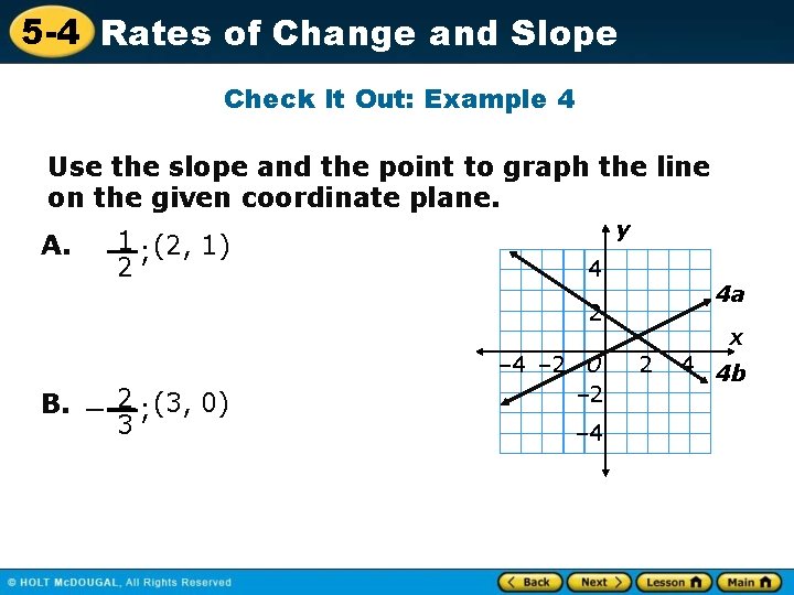 5 -4 Rates of Change and Slope Check It Out: Example 4 Use the