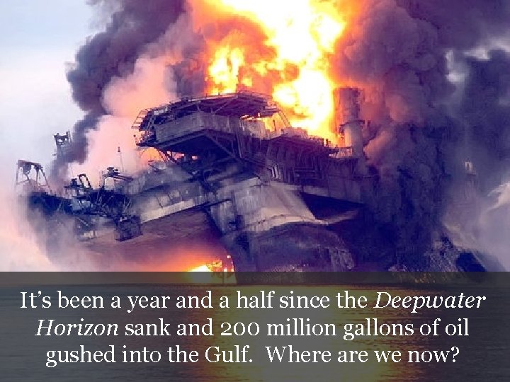 It’s been a year and a half since the Deepwater Horizon sank and 200