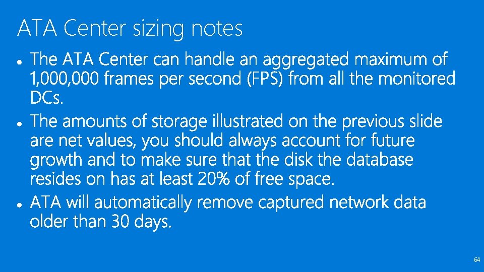 ATA Center sizing notes 64 