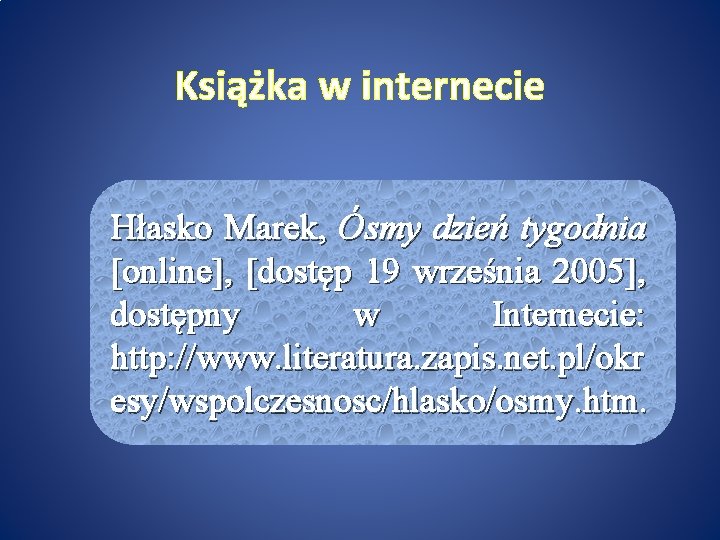 Książka w internecie Hłasko Marek, Ósmy dzień tygodnia [online], [dostęp 19 września 2005], dostępny