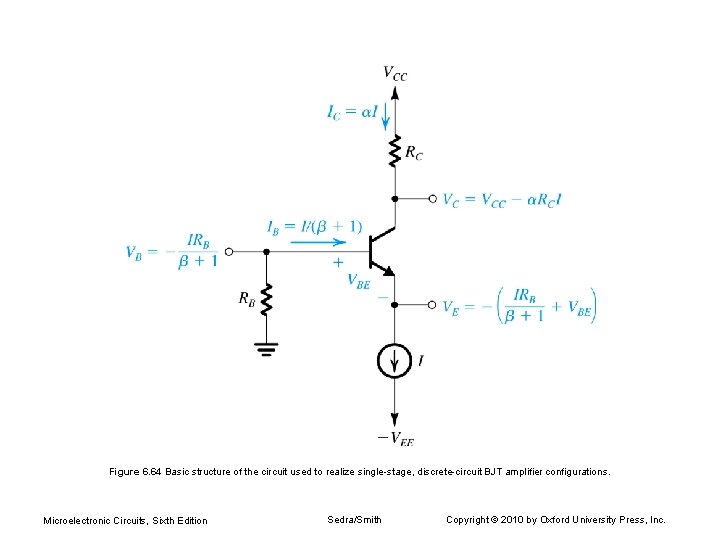 Figure 6. 64 Basic structure of the circuit used to realize single-stage, discrete-circuit BJT Figure 6. 64 Basic structure of the circuit used to realize single-stage, discrete-circuit BJT