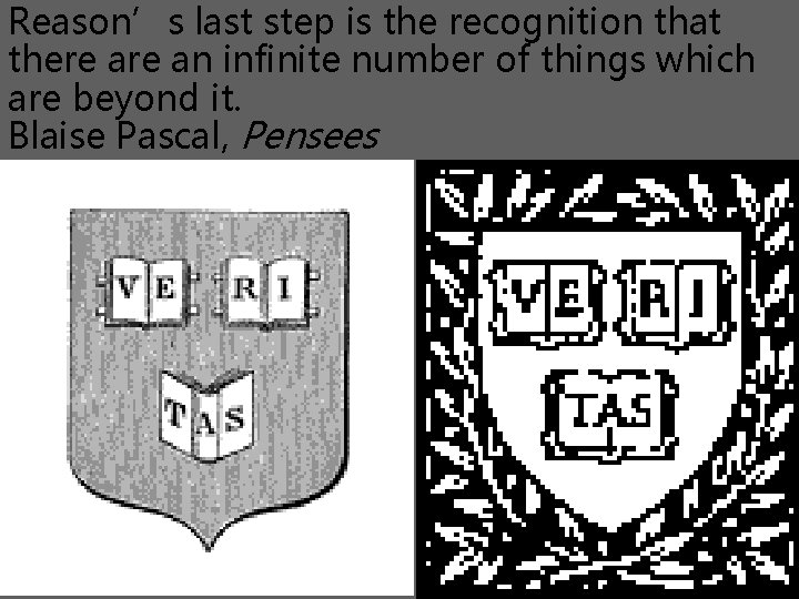 Reason’s last step is the recognition that there an infinite number of things which