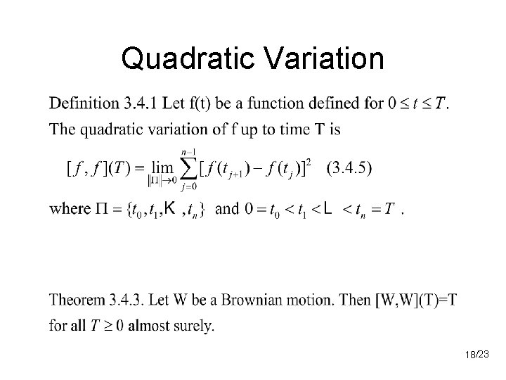 Quadratic Variation 18/23 