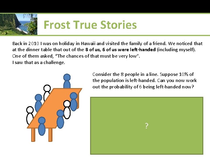 Frost True Stories Back in 2010 I was on holiday in Hawaii and visited