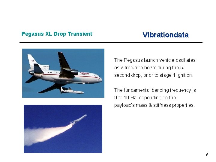 Pegasus XL Drop Transient Vibrationdata The Pegasus launch vehicle oscillates as a free-free beam Pegasus XL Drop Transient Vibrationdata The Pegasus launch vehicle oscillates as a free-free beam