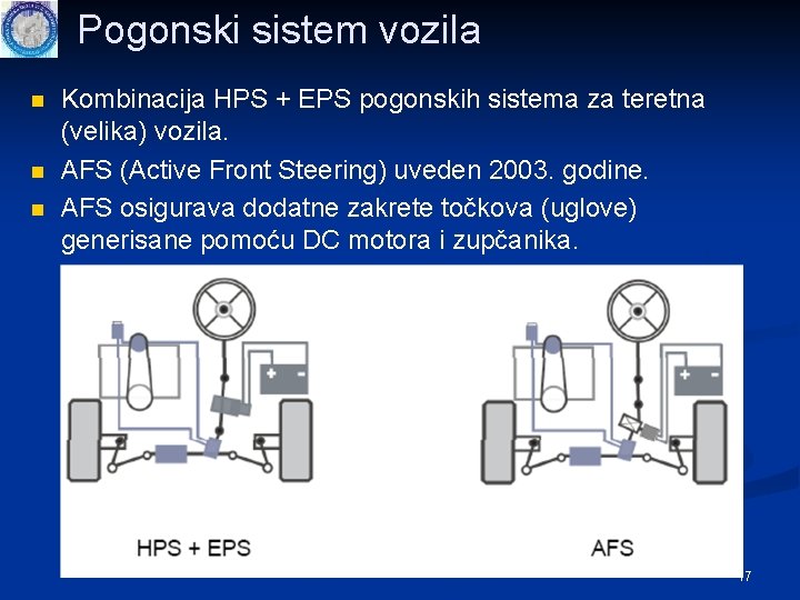 Pogonski sistem vozila n n n Kombinacija HPS + EPS pogonskih sistema za teretna