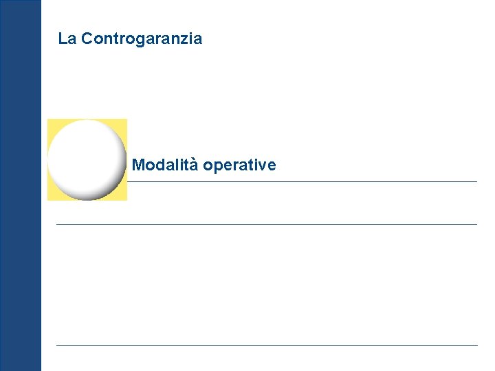 La Controgaranzia Modalità operative 