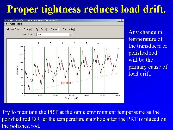 Proper tightness reduces load drift. Any change in temperature of the transducer or polished