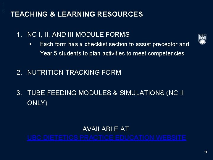 1 6 TEACHING & LEARNING RESOURCES 1. NC I, II, AND III MODULE FORMS