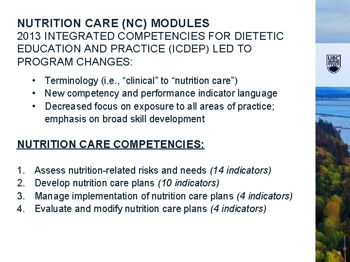  NUTRITION CARE (NC) MODULES 2013 INTEGRATED COMPETENCIES FOR DIETETIC EDUCATION AND PRACTICE (ICDEP)