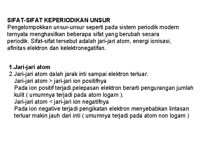 Sifatsifat Keperiodikan Unsur Pengelompokkan Unsurunsur Seperti Pada Sistem