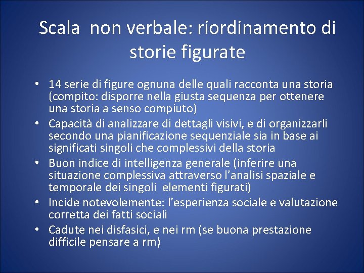 Scala non verbale: riordinamento di storie figurate • 14 serie di figure ognuna delle