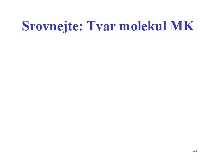 Srovnejte: Tvar molekul MK 44 