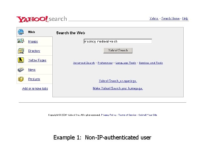 Example 1: Non-IP-authenticated user 