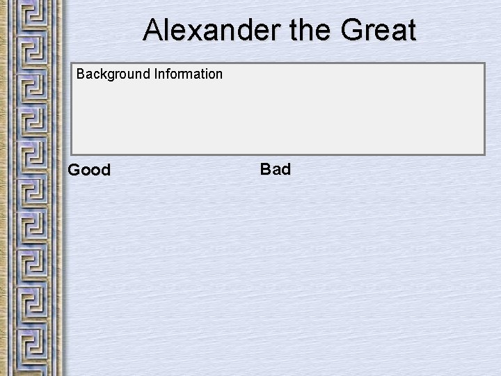 Alexander the Great Background Information Good Bad 