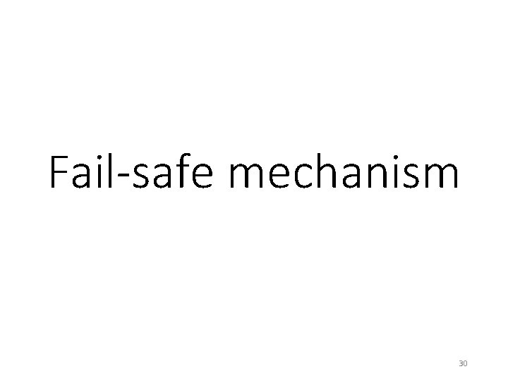 Fail-safe mechanism 30 