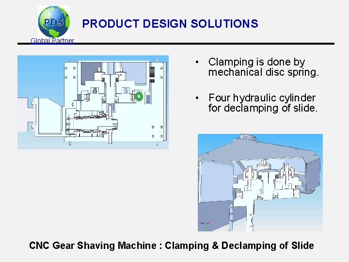 PRODUCT DESIGN SOLUTIONS Global Partner • Clamping is done by mechanical disc spring. •