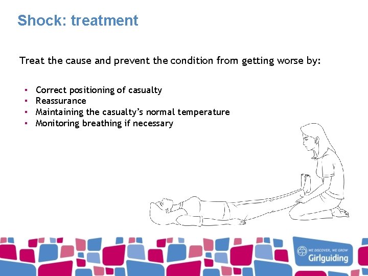 Shock: treatment Treat the cause and prevent the condition from getting worse by: ▪