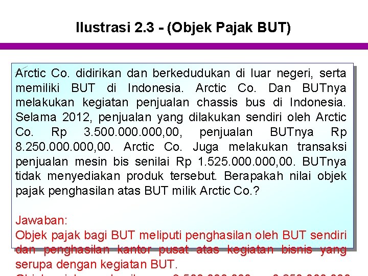 Ilustrasi 2. 3 - (Objek Pajak BUT) Arctic Co. didirikan dan berkedudukan di luar