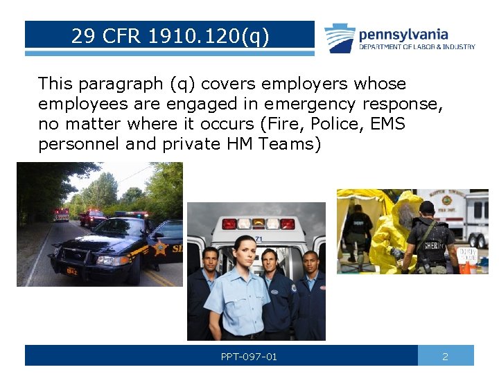 29 CFR 1910 120q Bureau of Workers Compensation