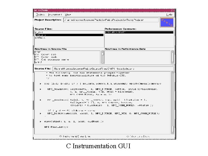 C Instrumentation GUI 