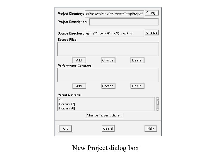 New Project dialog box 