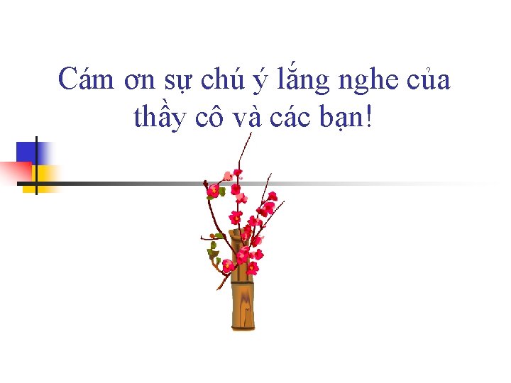 Cám ơn sự chú ý lắng nghe của thầy cô và các bạn! 