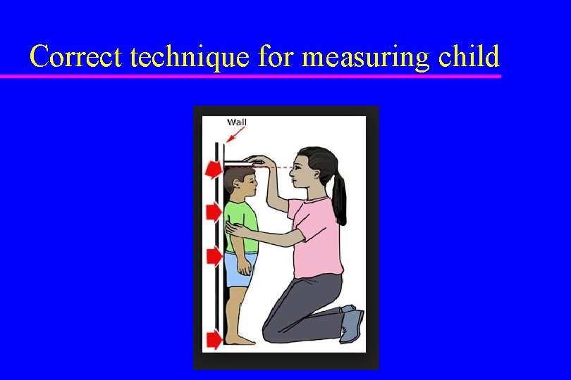 Correct technique for measuring child 