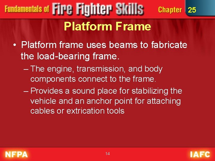 25 Platform Frame • Platform frame uses beams to fabricate the load-bearing frame. –