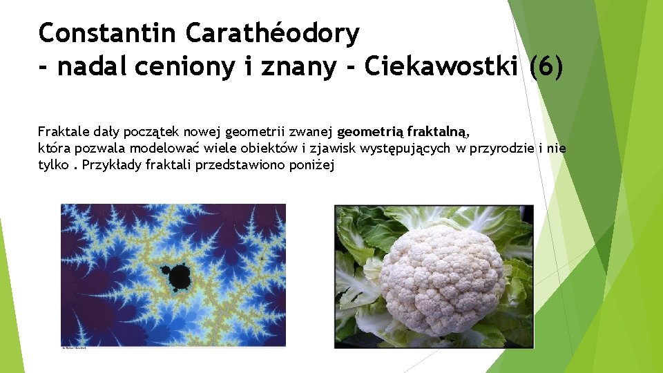 Constantin Carathéodory - nadal ceniony i znany - Ciekawostki (6) Fraktale dały początek nowej