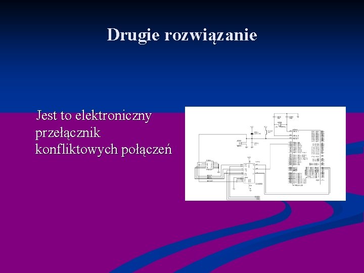 Drugie rozwiązanie Jest to elektroniczny przełącznik konfliktowych połączeń 