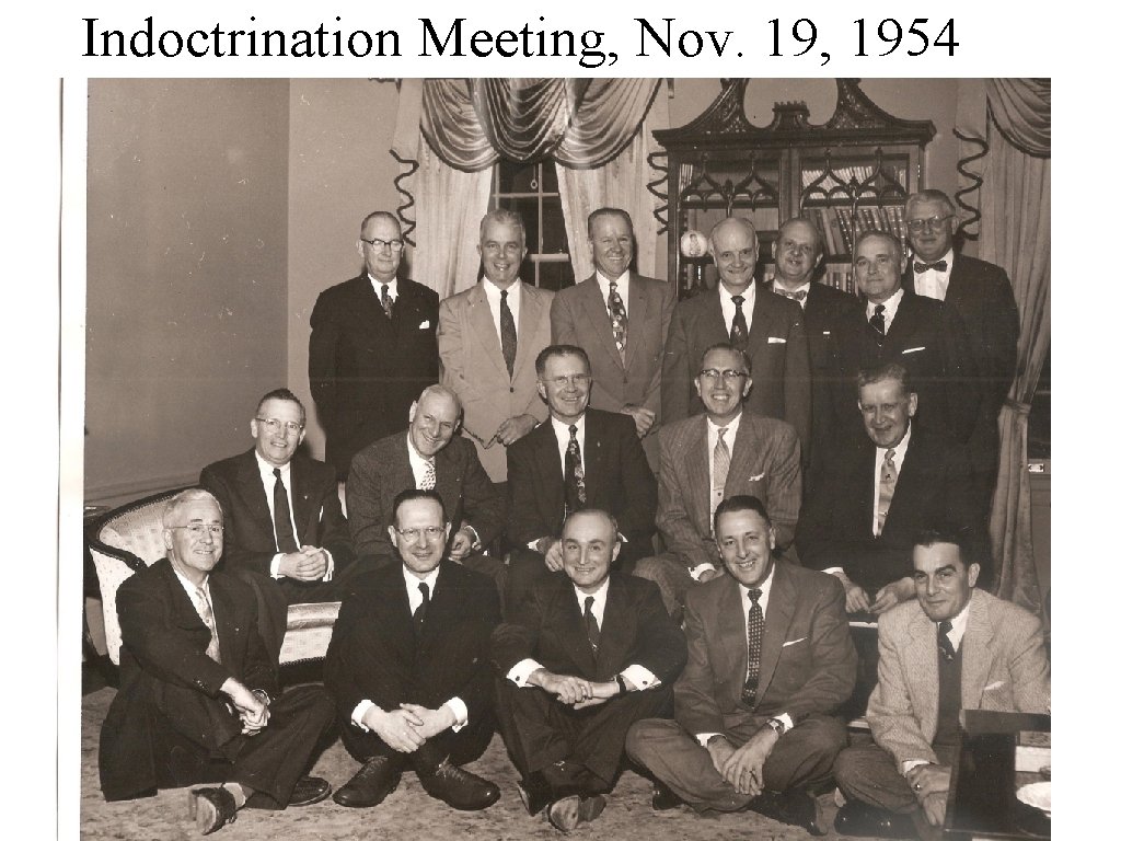 Indoctrination Meeting, Nov. 19, 1954 
