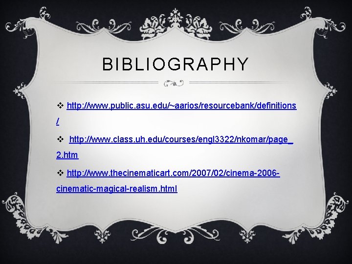 BIBLIOGRAPHY v http: //www. public. asu. edu/~aarios/resourcebank/definitions / v http: //www. class. uh. edu/courses/engl