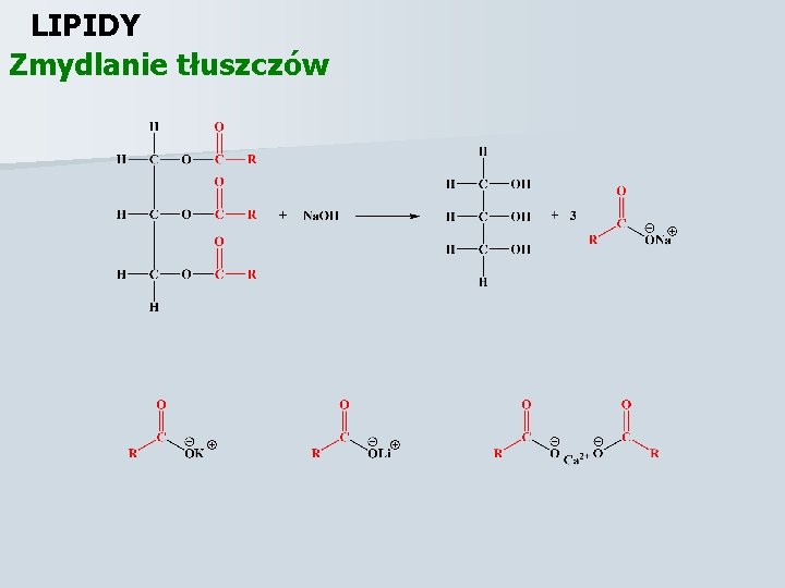 LIPIDY Zmydlanie tłuszczów 