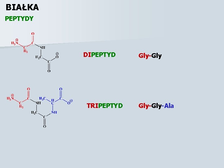 BIAŁKA PEPTYDY DIPEPTYD TRIPEPTYD Gly-Gly-Ala 