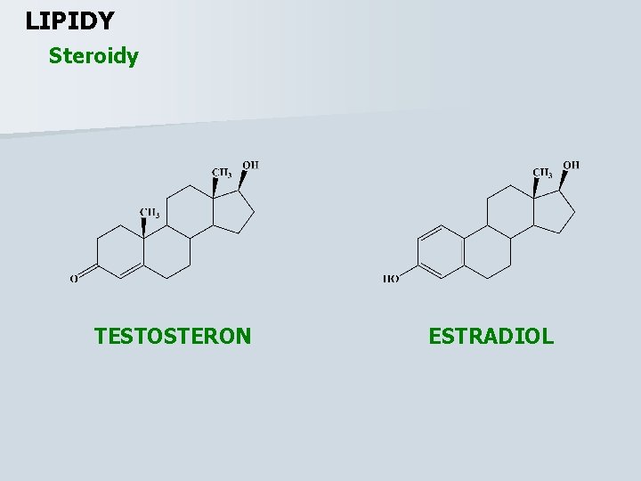 LIPIDY Steroidy TESTOSTERON ESTRADIOL 