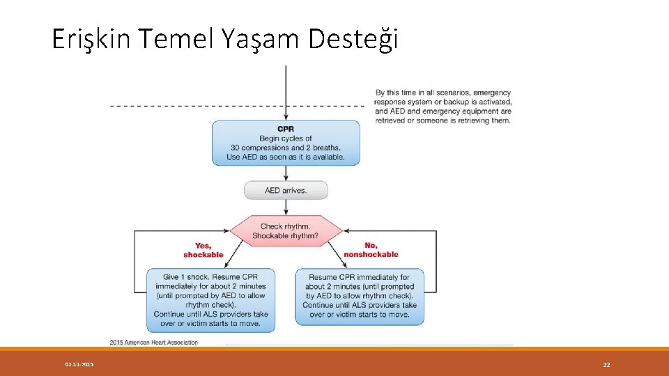 Erişkin Temel Yaşam Desteği 02. 11. 2015 22 