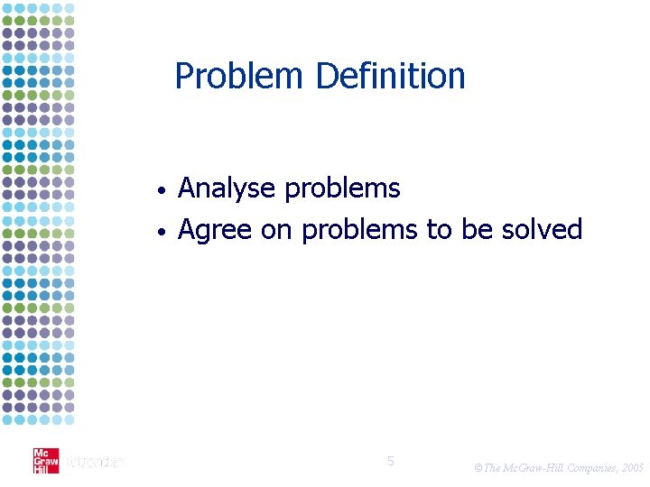 Problem Definition • • Analyse problems Agree on problems to be solved 5 ©The