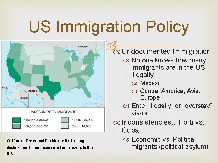 US Immigration Policy Undocumented Immigration No one knows how many immigrants are in the