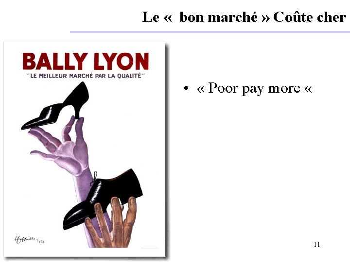 Le « bon marché » Coûte cher • « Poor pay more « 11